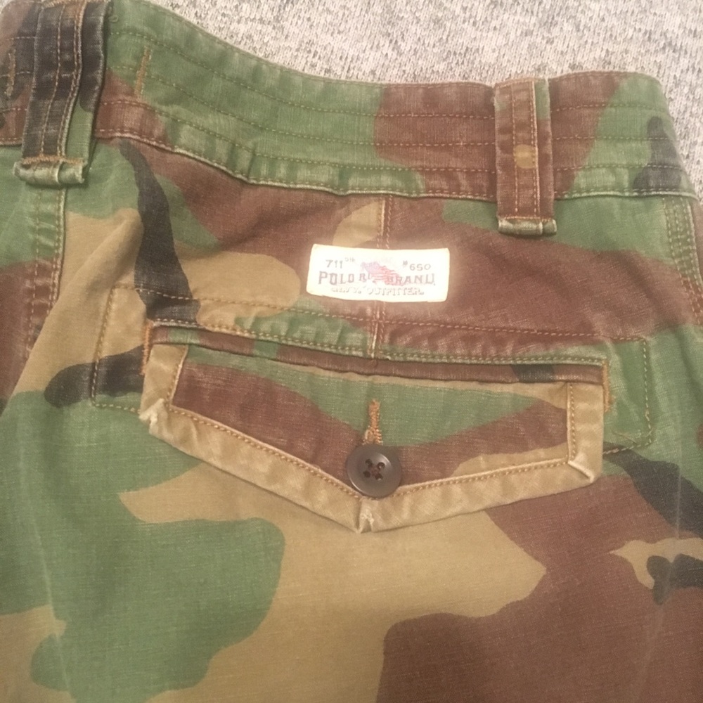 Polo by Ralph Lauren Men's Camo Cargo Shorts - Green Brown Tan 32 - Picture 3 of 4